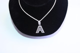 .925 Silver Iced Out Initial Necklace