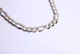 .925 S.Silver Figaro Chain w/ Diamond Cut 11mm