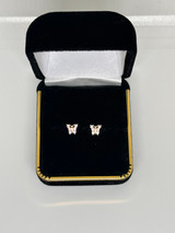 Pink Butterfly Studs