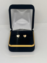 Half Stone Heart Studs