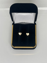 Half Stone Heart Studs
