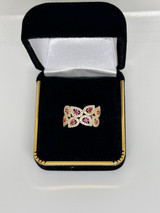 14KT Pink/Clear Ring