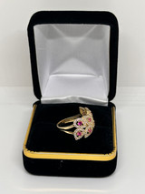 14KT Pink/Clear Ring