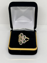 14KT Green/Clear CZ
