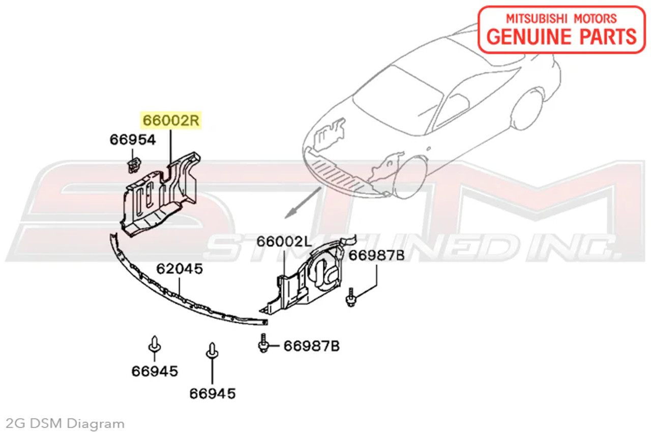 2G Passenger Side Fender Shield MB908262 
