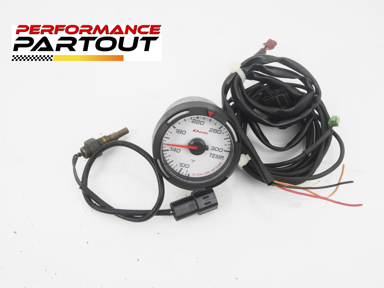DEFI  White Temperature Gauge W/ Sending Unit 300 Degree F Max