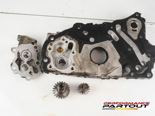 Oil pump Front case assembly Helical Gears Stub Shaft 6bolt 4G63