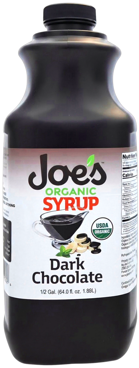 Half Gallon USDA Organic DARK CHOCOLATE Sauce - Joe's Syrup