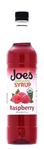 In the Pacific Northwest, raspberries are a summertime Favorite. The delicate fruit is both sweet and tart. Raspberries are treasured in  many dessert and beverage recipes. Joe's Organic Raspberry Syrup will add to your beverage recipes year round. Joe's Organic Raspberry Flavored Syrup is made with organically grown pure cane sugar and the finest organic flavors with no additives or preservatives. Red Coloring derived from beets.