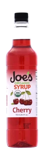 Plump, sweet, tangy.  A favorite with kids of all ages.  Available all year. Made with care, using organic cane sugar, organic Cherry, and just enough citric acid to give it the tartness you expect.  Use Joe's organic Cherry syrup on shaved ice, in Smoothies, Italian soda, ice tea and your favorite specialty beverage.