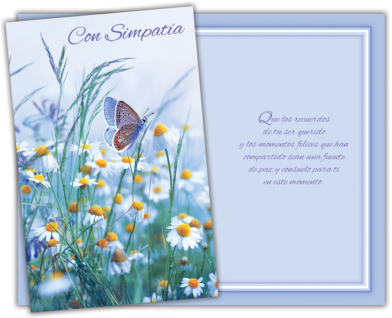01032 six Spanish sympathy greeting cards with six envelopes