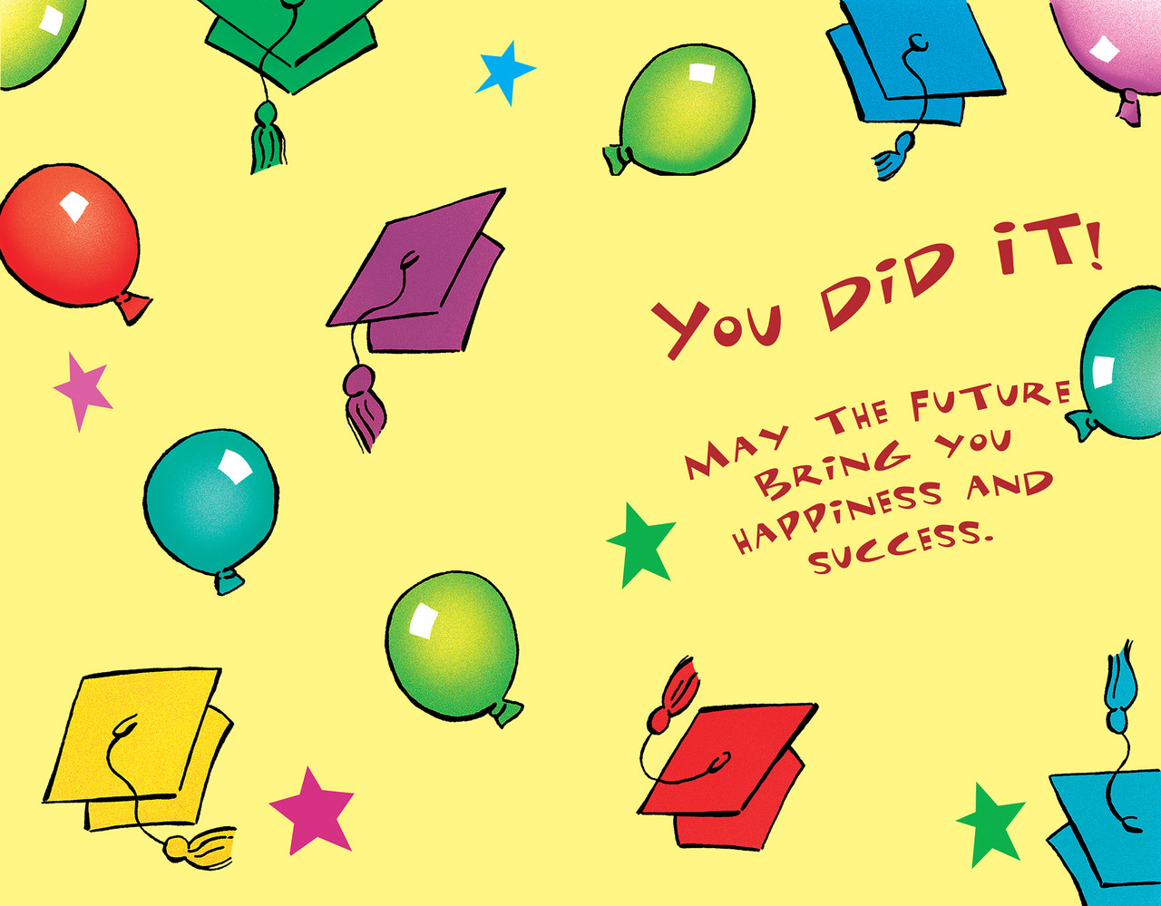 36002 six graduation general greeting cards with six envelopes ...