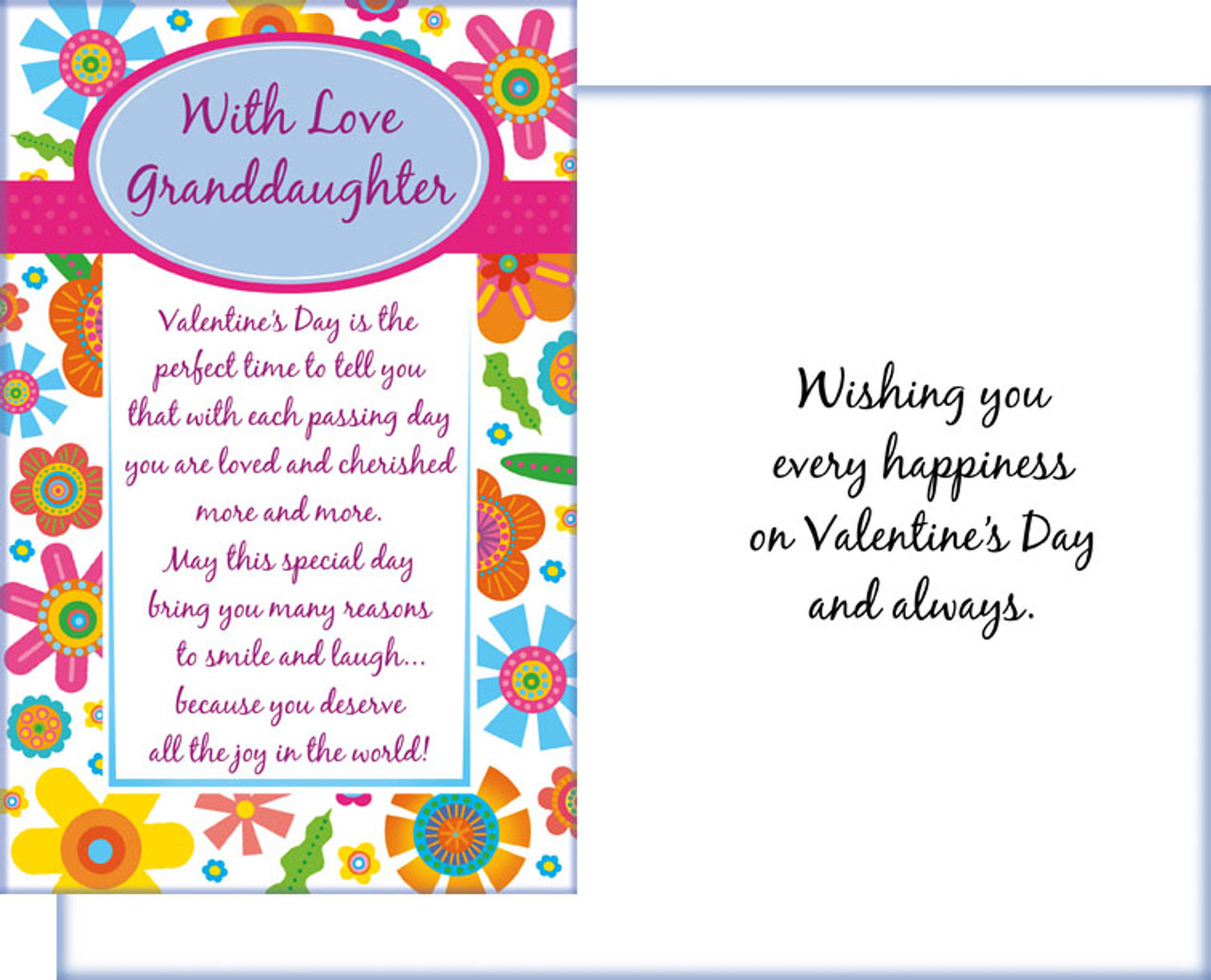 32141 six valentine's day granddaughter cards with envelopes ...