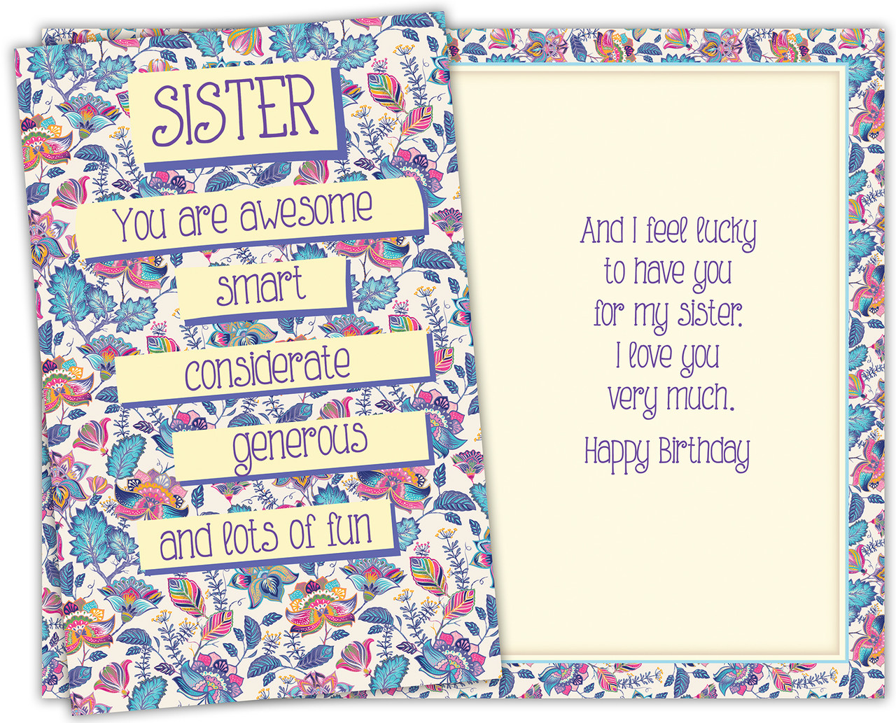 happy birthday to my sister card