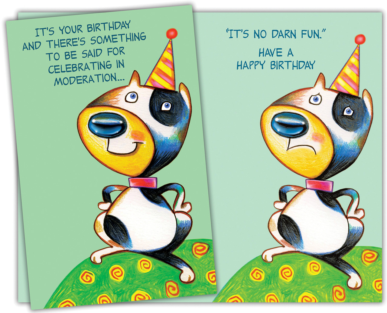 94142 Six Funny Birthday General Greeting Cards With Six Envelopes For