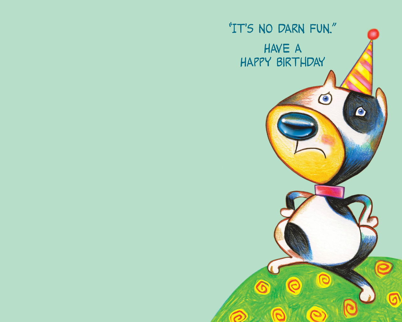 94142 Six Funny Birthday General Greeting Cards With Six Envelopes For