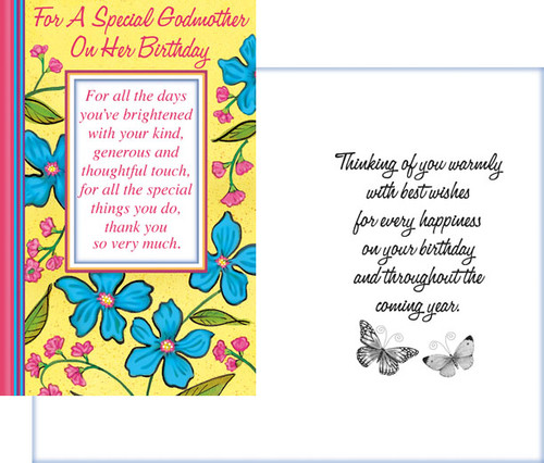 birthday godmother greeting card six cards six envelopes 87036
