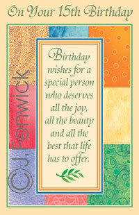 age 15 greeting card six cards six envelopes 89707