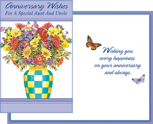 88215 six anniversary aunt and uncle cards with six envelopes ...
