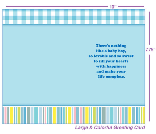 96276 six new baby boy greeting cards with six envelopes