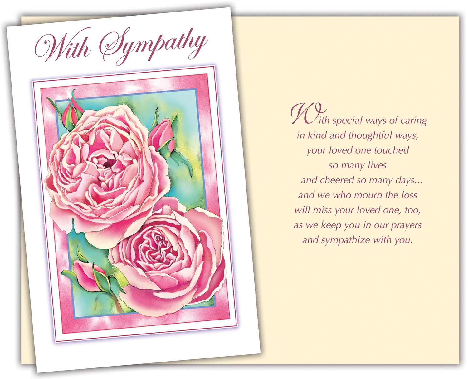 96515 six sympathy greeting cards with six envelopes, $1.98 for