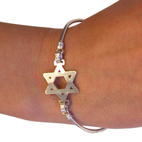 Adjustable Black Rope Bracelet with High-Quality Stainless Steel Star of  David Charm