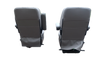 Air Chief pair with mid back style, grey synthetic leather, probax and heat & cool.  low profile riser.  Back view