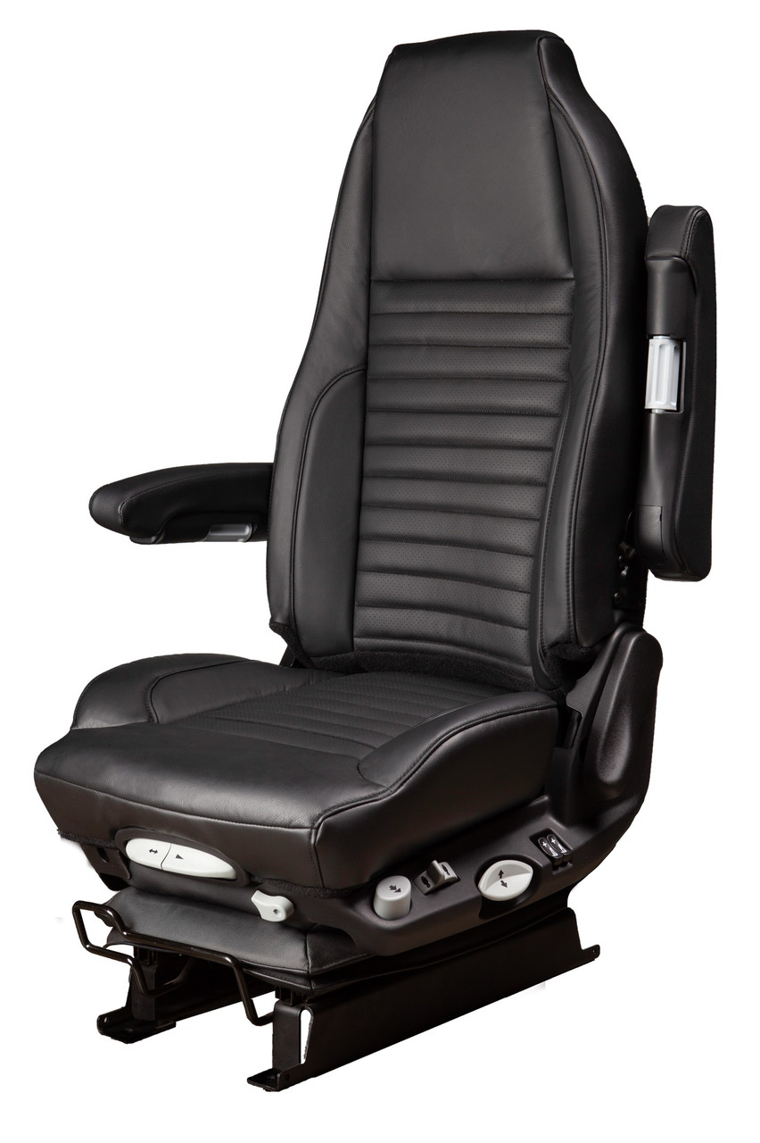 GraMag Black Genuine Leather with Heat and Vent Option Truck Seat - Seat  Specialists