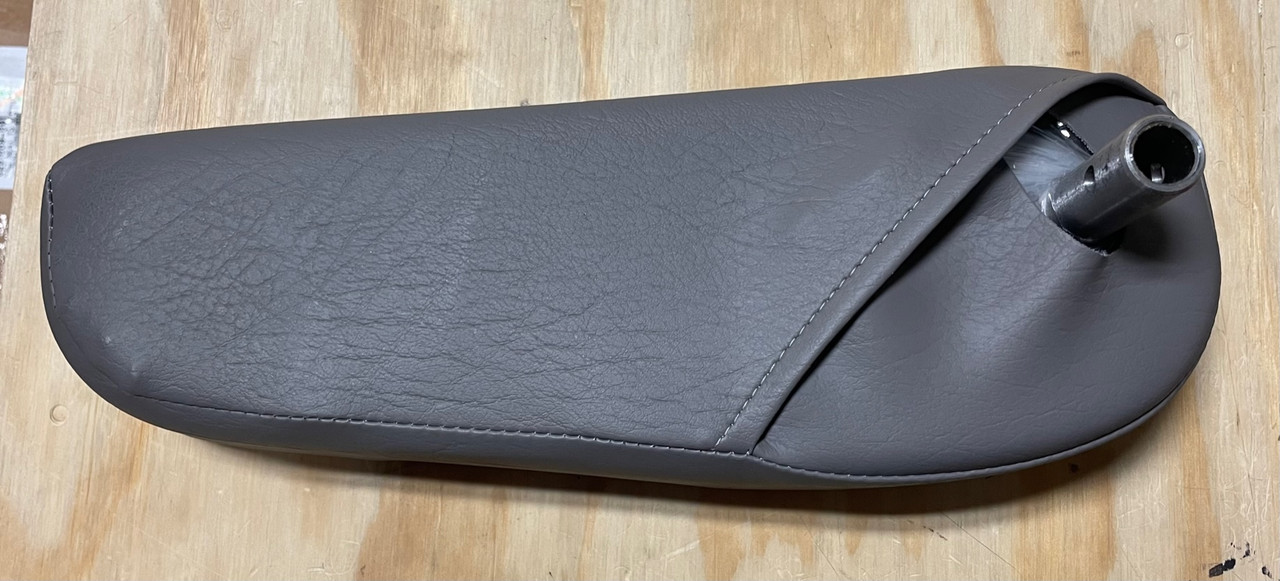 National Seating U-Arm Right Hand Opal Grey Vinyl - Seat Specialists