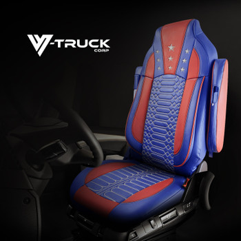 KENWORTH T680 T880 W990 Leather Full Set 2+2 Seat Covers - American Star