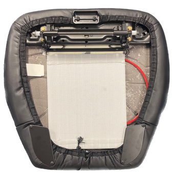 Back of Wide Ride replacement seat cushion black ultra leather