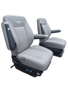 Air Chief pair with mid back style, grey synthetic leather, probax and heat & cool.  low profile riser.