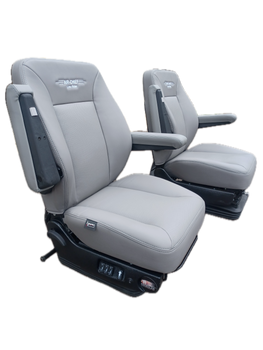 Air Chief pair with mid back style, grey synthetic leather, probax and heat & cool.  low profile riser.