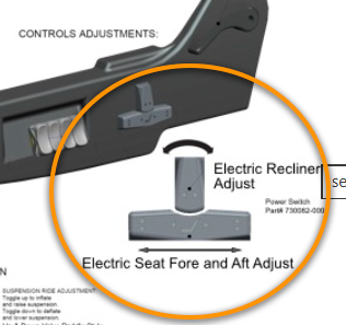 730062-000 Power Fore/aft and recline control