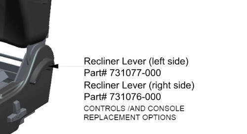 Knoedler Left-hand recliner lever: 731077-000