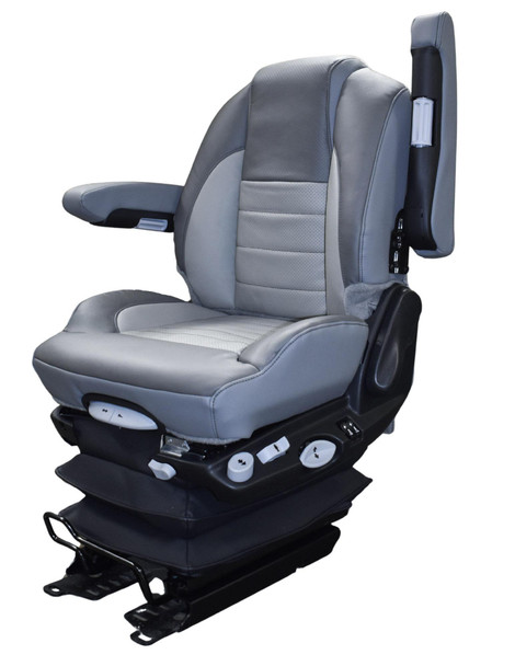 GraMag Mid Back 2-Tone Leather Vinyl Truck Seat with optional heat and vent