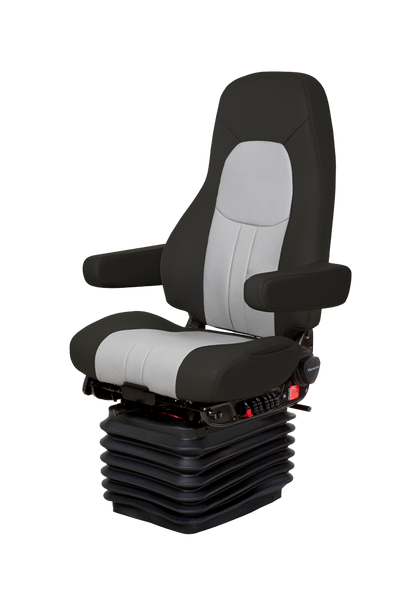 National Seating Admiral CT in Black and Grey Leather with Arms