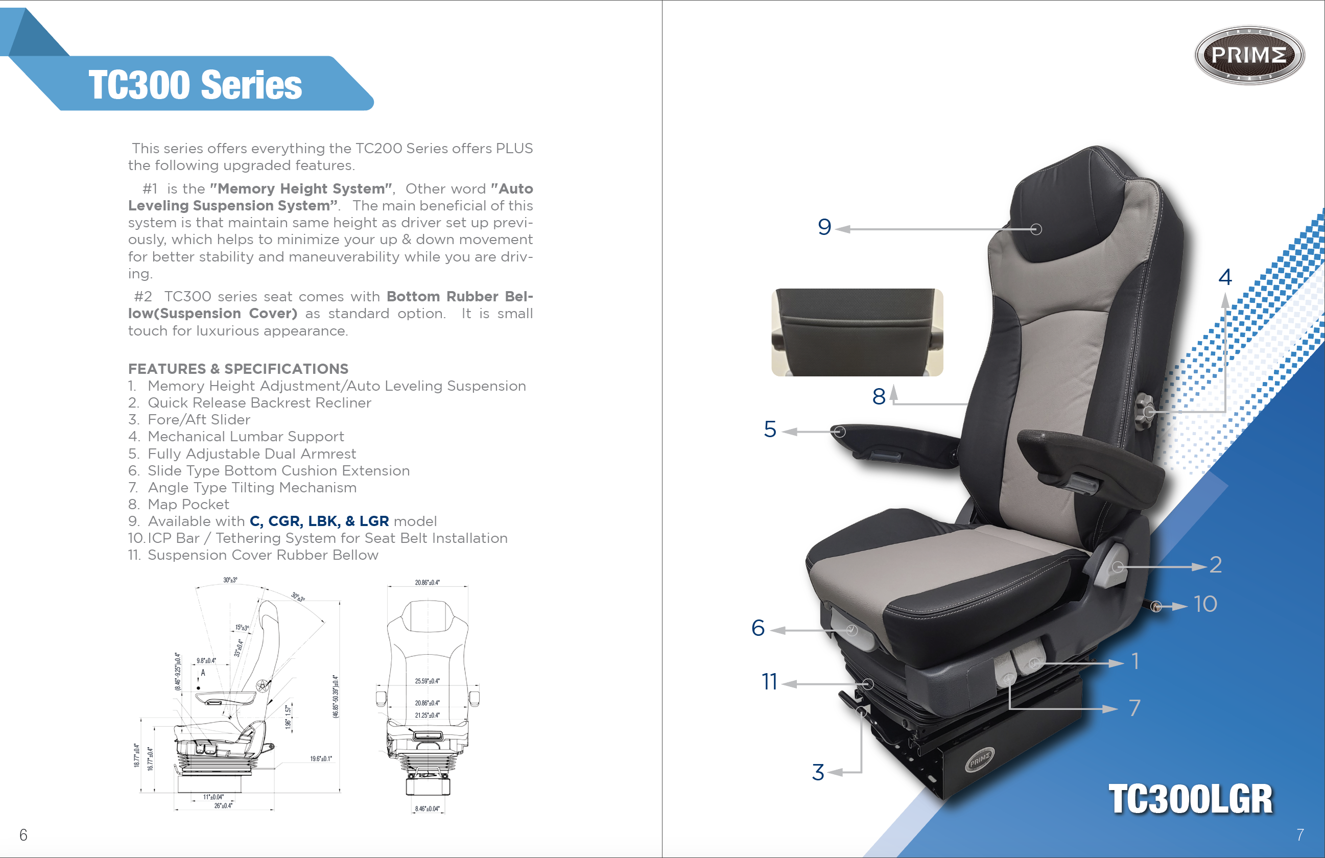 Prime TC500 Series Air Ride SEATS by Prime Seating