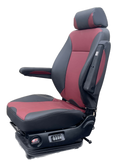 Knoedler Air Chief Mid Back with Headrest Seat - Black-Red Synthetic Leather