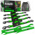 Rhino USA Retractable Ratchet Straps (4Pk 1Inx10Ft) (Green)