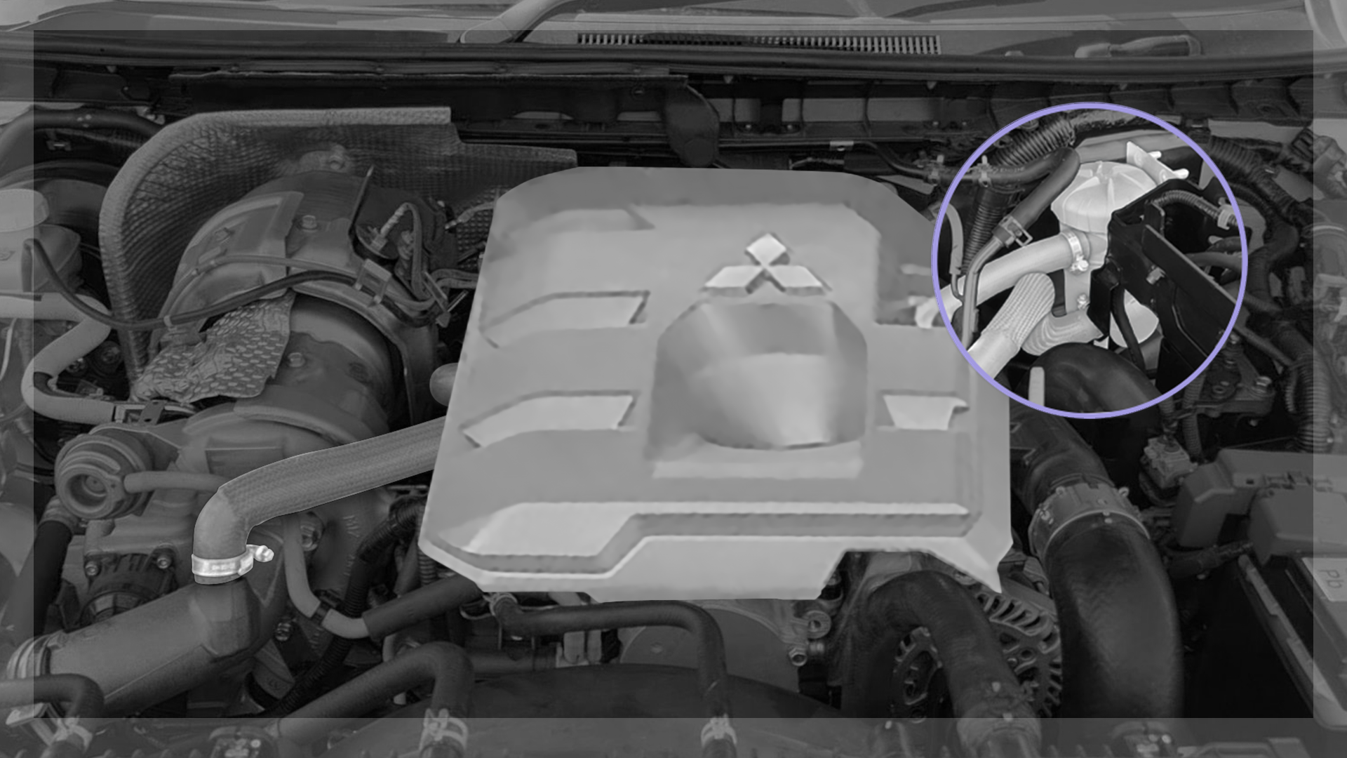 ProVent 200 Catch Can Dual Bracket Kit – OS-PROV-53 for Triton MV ProVent 200 Catch Can Dual Bracket Kit installed in Mitsubishi Triton MV 2.4L engine bay (OS-PROV-53)