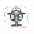 DT123A Thermostat 54mm Diam. 82C for Hyundai/Kia DT123A Thermostat 54mm Diam. 82C for Hyundai/Kia