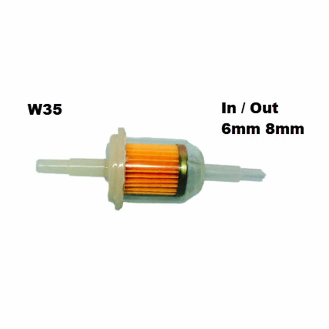 W35 Plastic Inline Fuel Filter