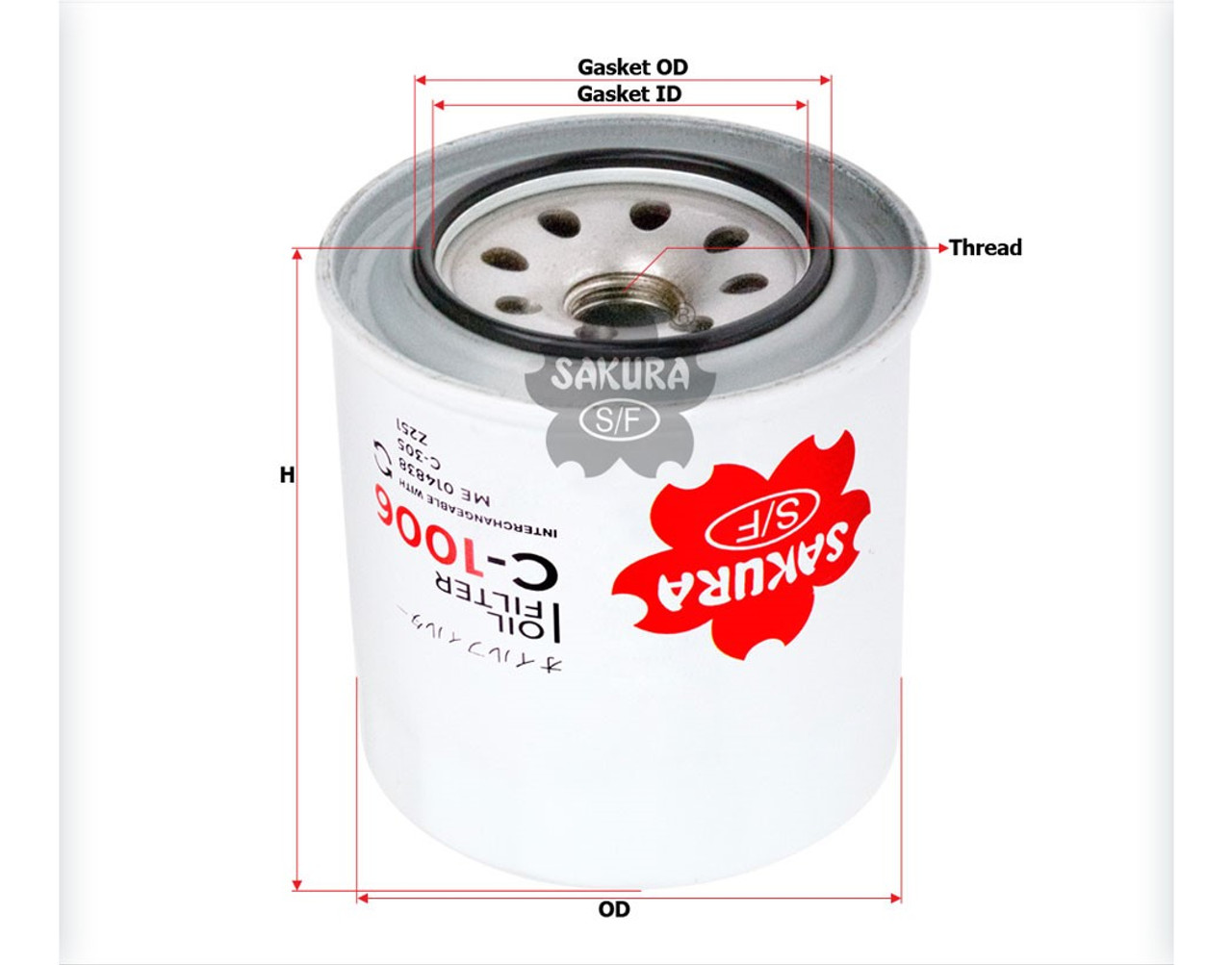 SAKURA OIL FILTER C-1104 C-101 Z139 NEW 15600-41010 FOR TOYOTA