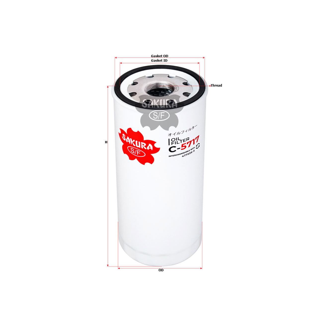 Sakura Bypass Spin-on Oil Filter C-5717 Equivalent to Volvo