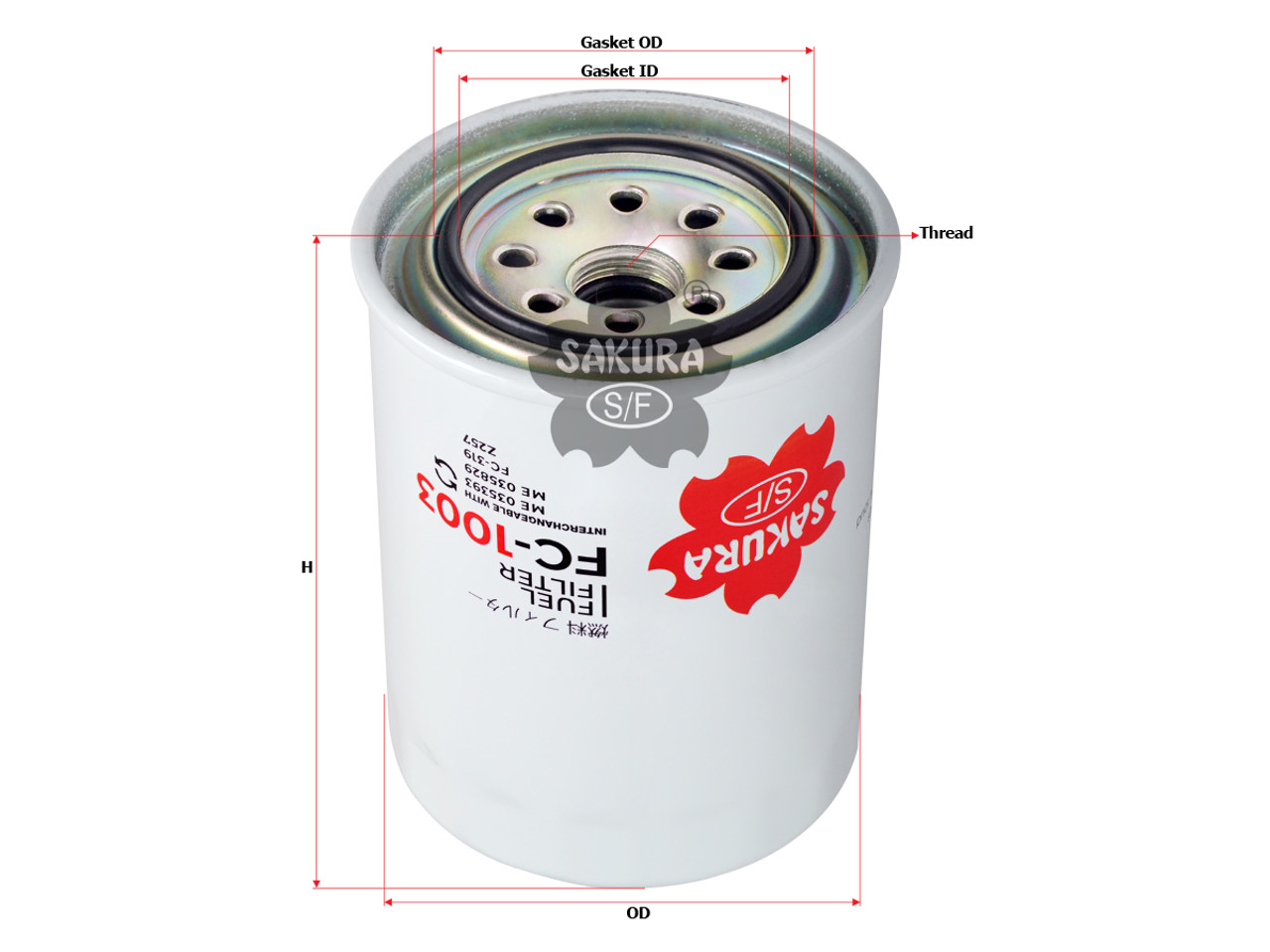 Sakura Spin-On Fuel Filter FC-1003 Equivalent to Mitsubishi
