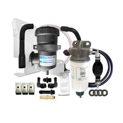 2023-on Toyota Landcruiser 70 Series 2.8L 1GD-FTV MANN ProVent Catch Can + PreLine Pre-Filter Dual Bracket Kit 2023-on Toyota Landcruiser 70 Series 2.8L 1GD-FTV MANN ProVent Catch Can + PreLine Pre-Filter Dual Bracket Kit