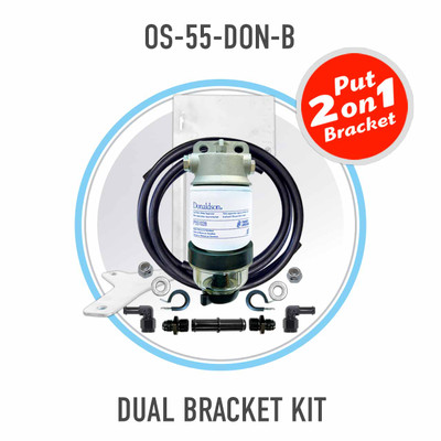 Toyota Landcruiser 70 Series 2024-on V8 4.5L 1VD-FTV - Donaldson Pre-Filter 15 Micron DUAL Bracket Kit OS-55-DON-B