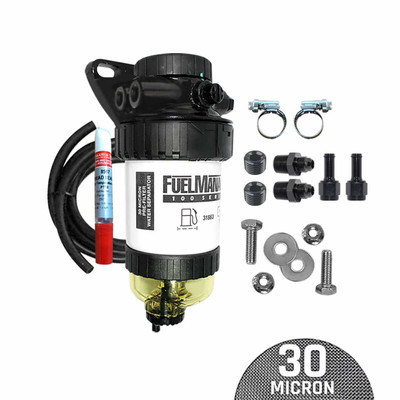 Universal Pre Filter Water Separator Kit - Diesel 220HP/30mic Fuel Manager FM704DPK Universal Pre Filter Water Separator Kit - Diesel 220HP/30mic Fuel Manager FM704DPK