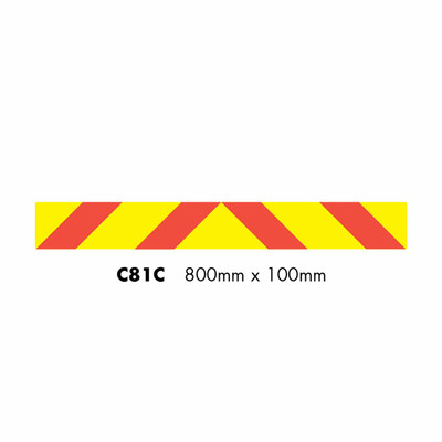 C81C Rear Truck Marker Reflected Chevron (Alum.Plate 100x 800mm)